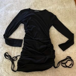 Black body con long sleeve dress